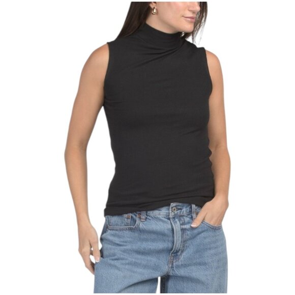 THREE DOTS Mock Neck Ribbed Tank Top - Picture 1 of 2